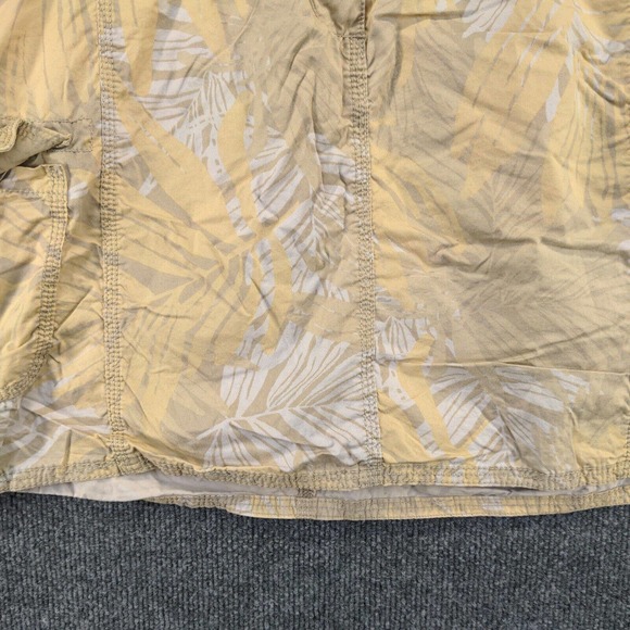 Merona Womens Cargo Skirt Yellow Tan Size 10 Cotton Pockets Palm Pattern - Picture 8 of 12